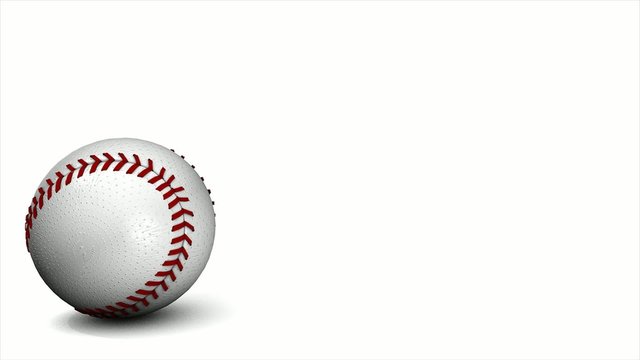 Baseball animation, ball over white.