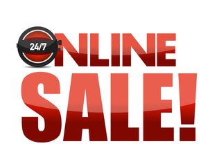 Fototapeta premium Online sale text illustration design