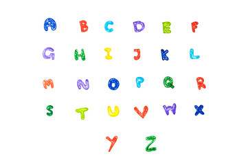 Handwritten color pen alphabet.