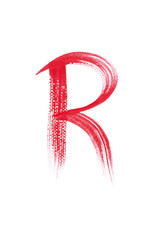 Handwritten Red Watercolor alphabet.