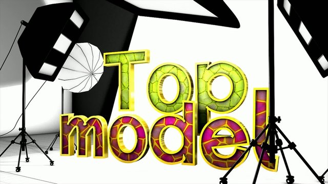 Top model in studio, concept animation