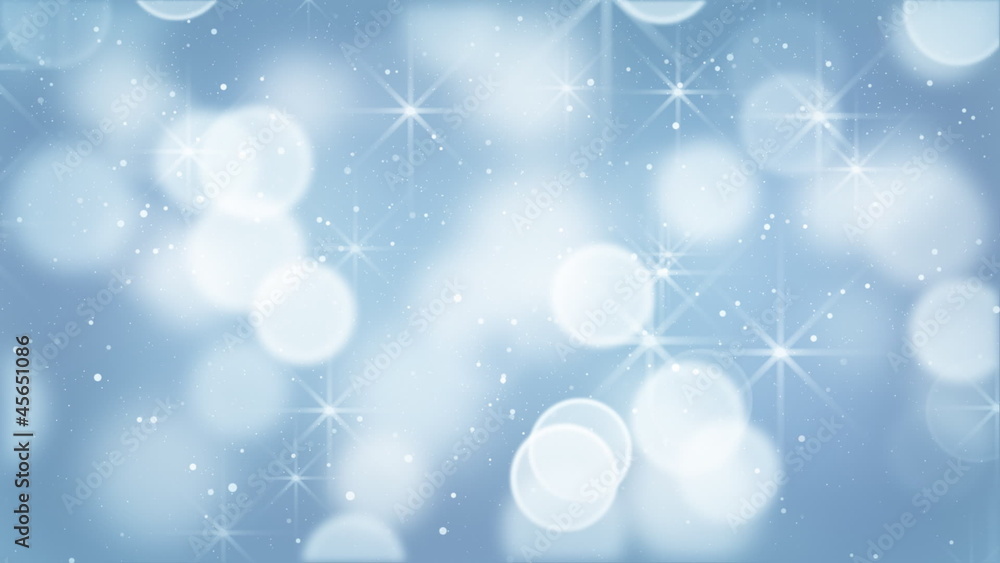 Poster blue bokeh lights particles and starglow loop