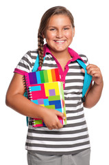 Girl with exercise books