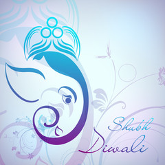 Creative illustration of Hindu Lord Ganesha on colorful backgrou