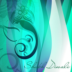 Creative illustration of Hindu Lord Ganesha on colorful backgrou