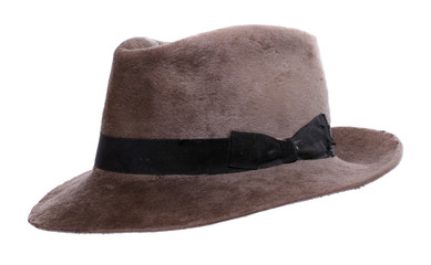 Men's hat on white background.