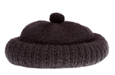 Woolen knit hat for cold weather. Handmade work.