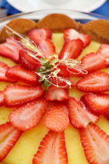 Strawberry Custard Biscuit Tart