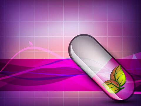 Abstract medical background with  herbal capsule. EPS 10.
