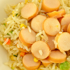 Fired rice with sausage