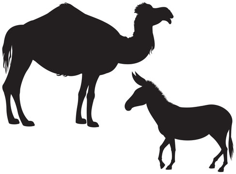 Arabian domestic animal silhouettes