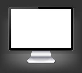 Vector computer display or tv on gray background. Eps10