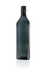 Black empty whiskey bottle