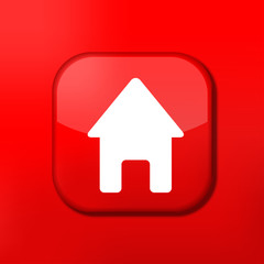 Vector red house icon. Eps10. Easy to edit