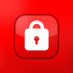 Vector red lock icon. Eps10. Easy to edit