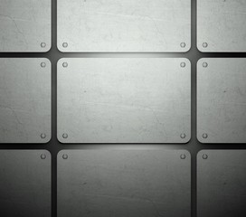 Silver template set of metal card background