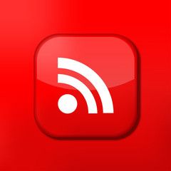 Vector red rss icon. Eps10. Easy to edit