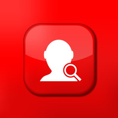 Vector red search friend icon. Eps10. Easy to edit
