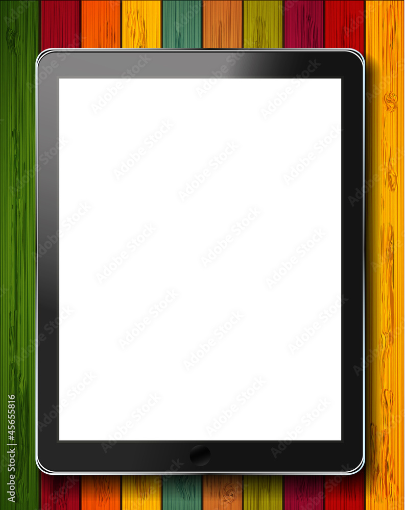 Poster vector realistic computer tablet