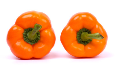 Two sweet peppers isolated on white