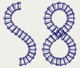 Railroad. Doodle style