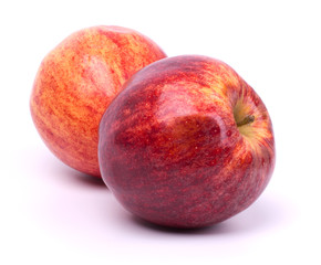 Two red apples isolated on white background