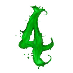 Fototapeta premium Green Liquid number 4