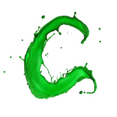 Green Liquid alphabet letter C
