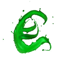 Green Liquid alphabet Euro symbol
