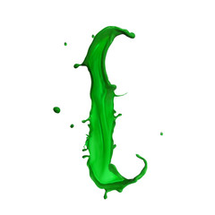 Obraz premium Green Liquid alphabet letter I