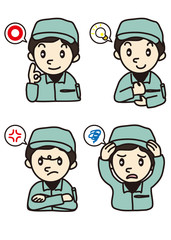 作業員の表情イラスト