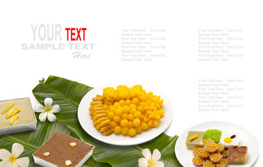 Thai dessert ,thai sweets ,made of bean ,coconut milk and egg