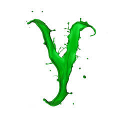 Green Liquid alphabet letter Y