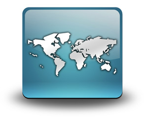 Light Blue 3D Effect Icon "World Map"