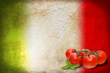 Italian flag with tomatoes