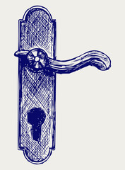 Door handle. Doodle style