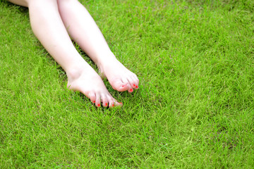 Legs and grass