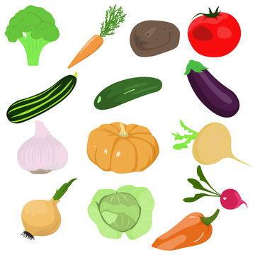 set of cartoon vegetables