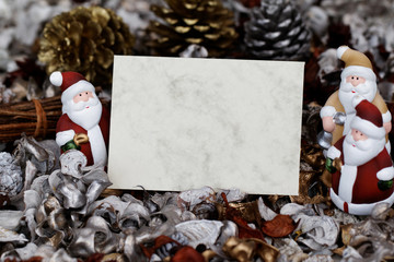 Karte mit Weihnachtsdeko