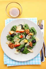 Salad with  pears,walnuts, grapes and parmesan