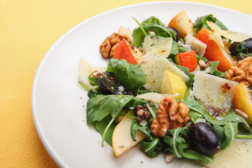 Salad with  pears,walnuts, grapes and parmesan