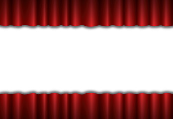 Red theater silk curtain background with wave, EPS10