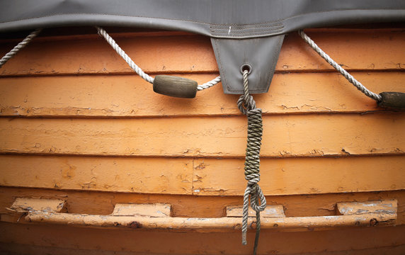 Fragment Of Old Wooden Safe-boat Hull