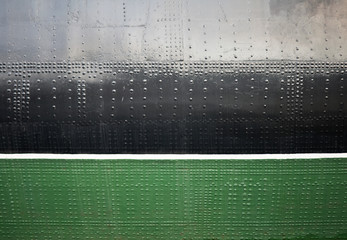 Old ship black and green hull texture with waterline