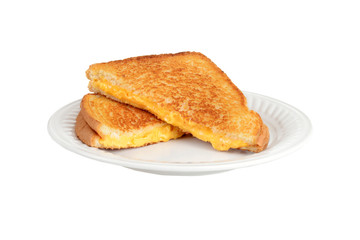 Grilled cheese sandwich on a plate - 45666491