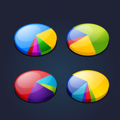 Fototapeta premium colorful set of pie graphic chart