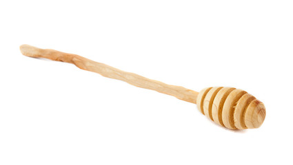 Wooden spoon for honey isolated