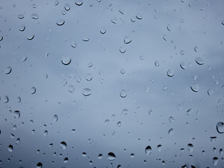 water drops on glass background