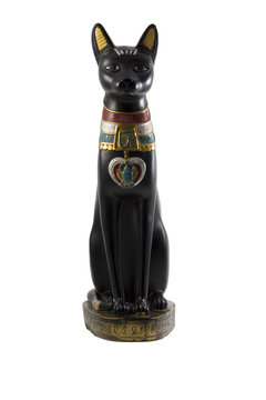 Black egyptian cat statue