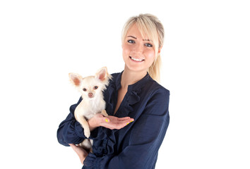 Frau mit Chihuahua